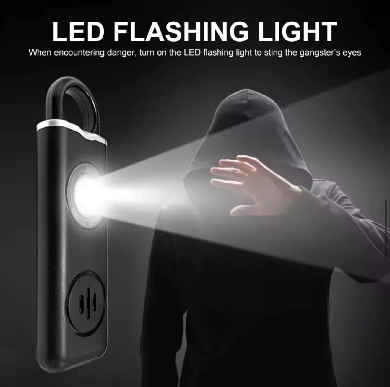 130dB Veiligheidsalarm Sleutelhanger met LED & USB-oplaadfunctie
