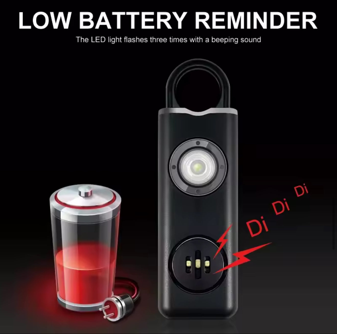 130dB Veiligheidsalarm Sleutelhanger met LED & USB-oplaadfunctie