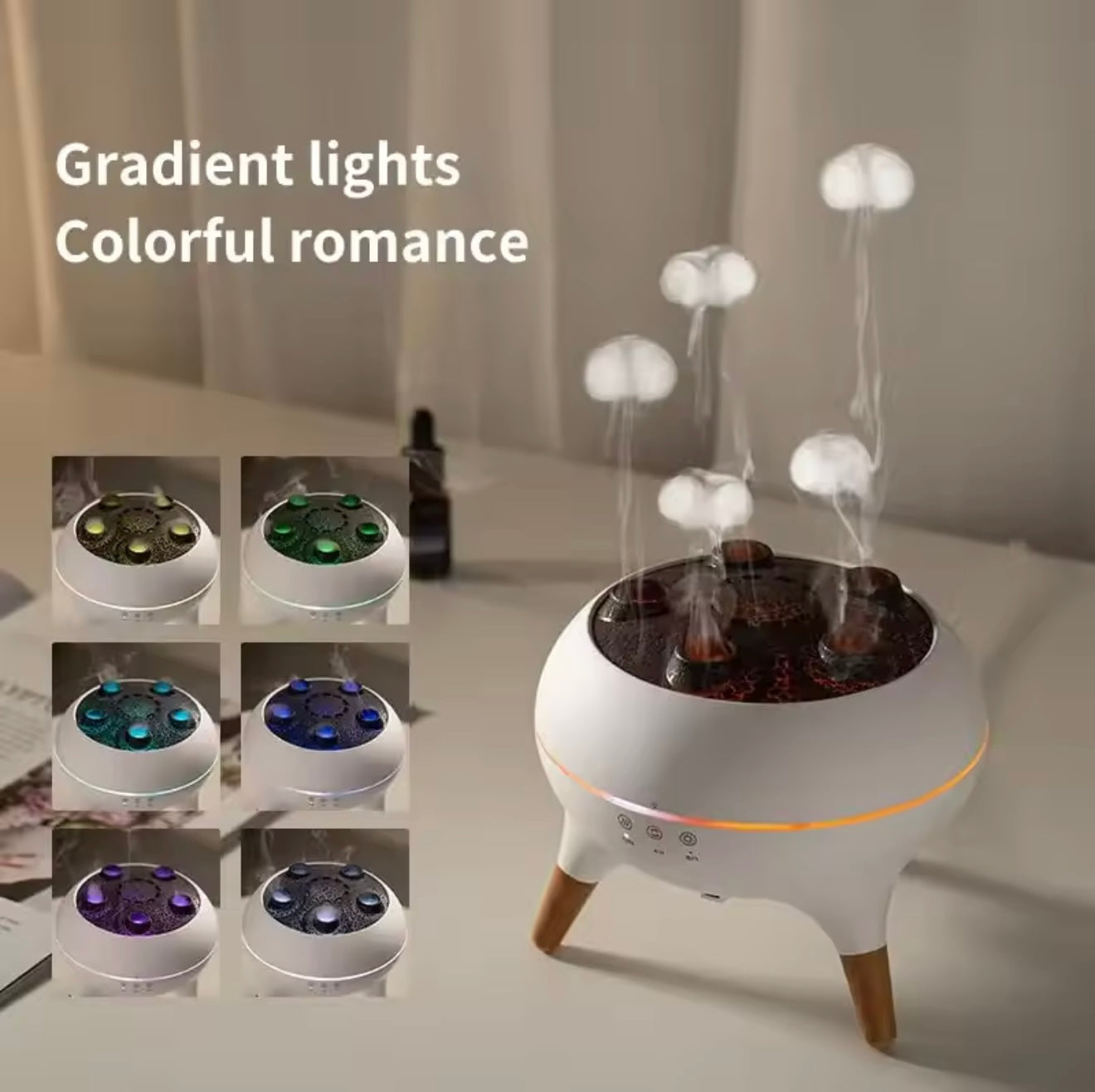 JellyFish Aroma Diffuser – Luchtbevochtiger met LED en Afstandsbediening