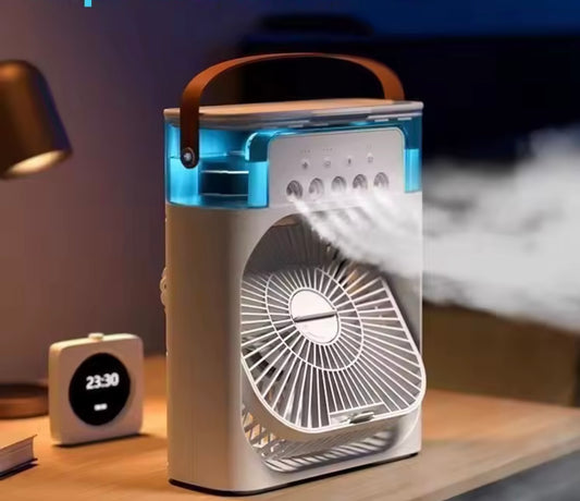 BreezeBox™ – 3-in-1 Mini Aircooler met LED & Luchtbevochtiger
