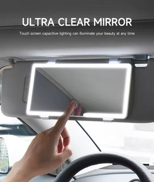 Oplaadbare LED Make-up Spiegel voor Auto | Touchscreen | 3 Lichtstanden