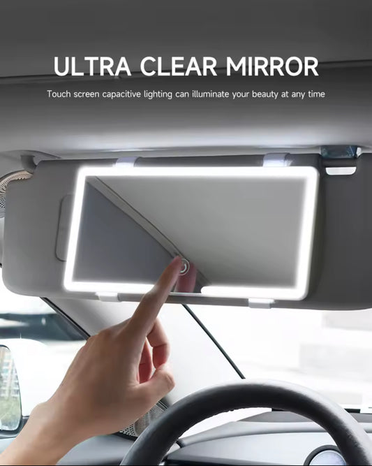 Oplaadbare LED Make-up Spiegel voor Auto | Touchscreen | 3 Lichtstanden