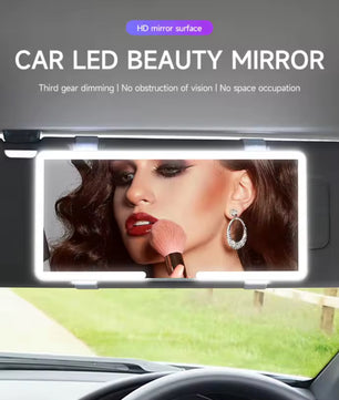 Oplaadbare LED Make-up Spiegel voor Auto | Touchscreen | 3 Lichtstanden