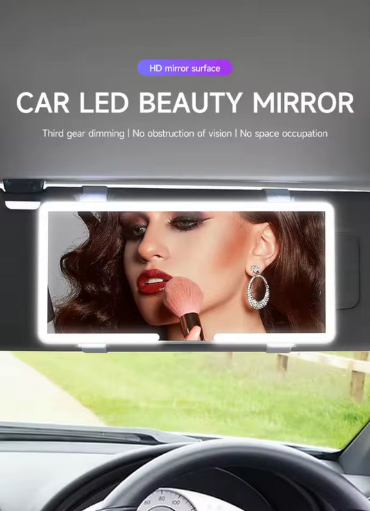 Oplaadbare LED Make-up Spiegel voor Auto | Touchscreen | 3 Lichtstanden